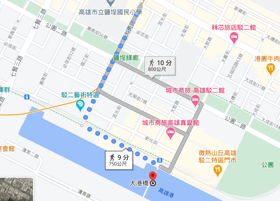 高雄大港橋地圖