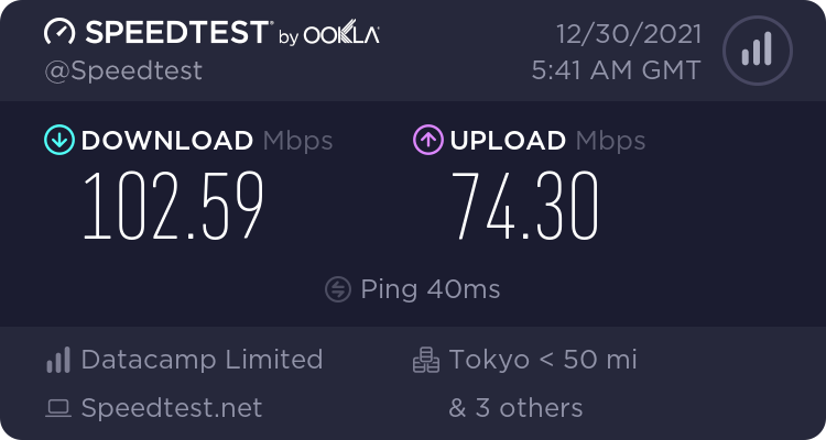NordVPN連線日本速度