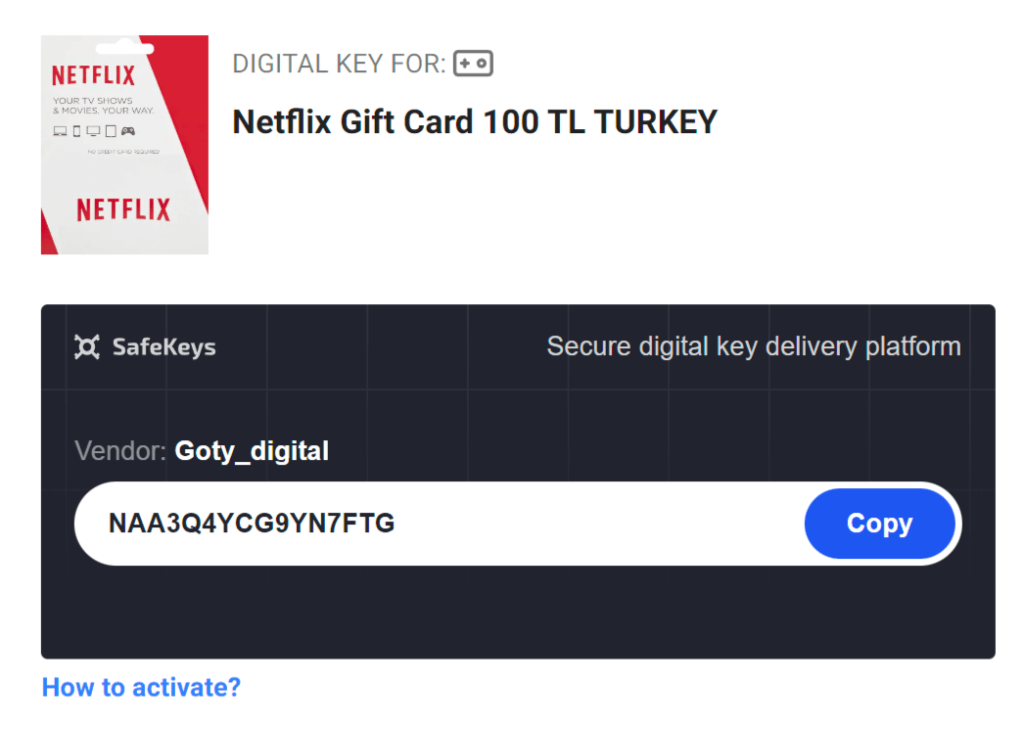 儲值Netflix土耳其帳號的代碼