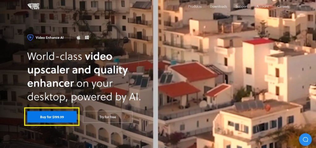 Topaz Video Enhance AI購買按鈕