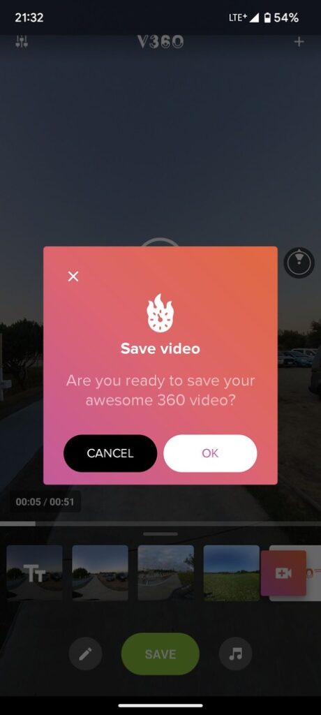 V360 App儲存影片