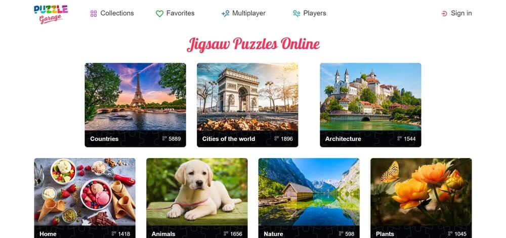 PuzzleGarage線上拼圖遊戲網站
