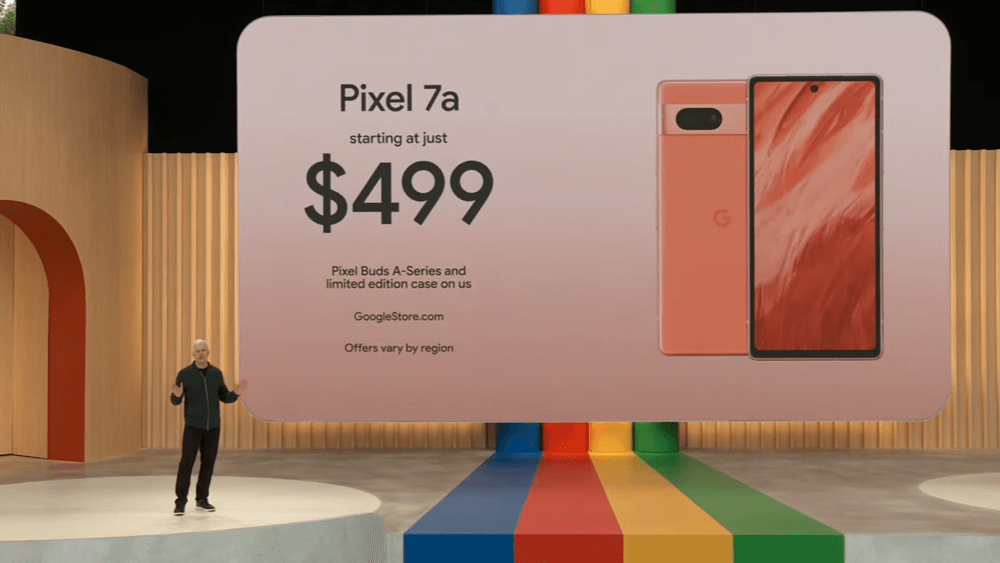 Pixel 7a推出四種顏色，價錢是US$499。