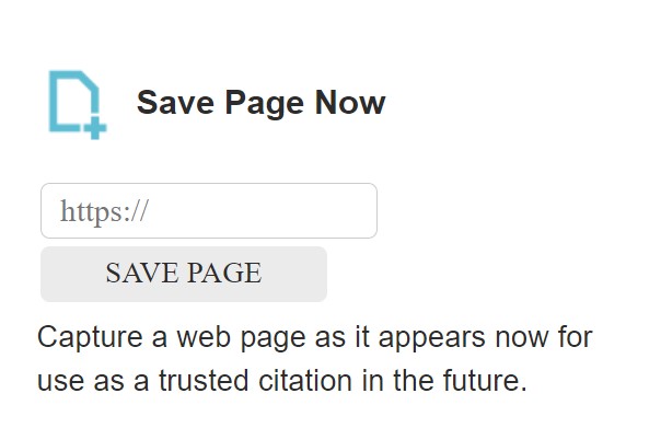 Wayback Machine首頁Save Page Now