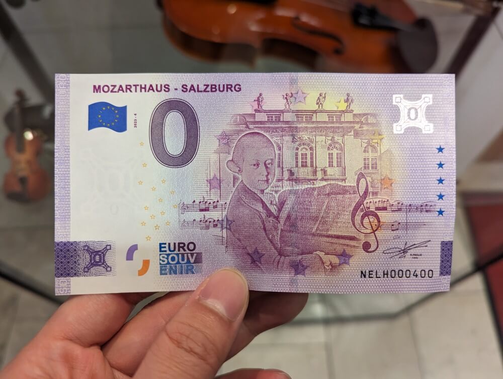 薩爾斯堡限定的0元紀念鈔票